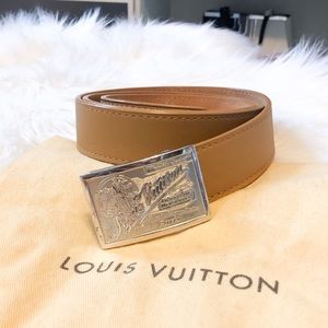 Louis Vuitton Tan Traveling Requisites Belt 95